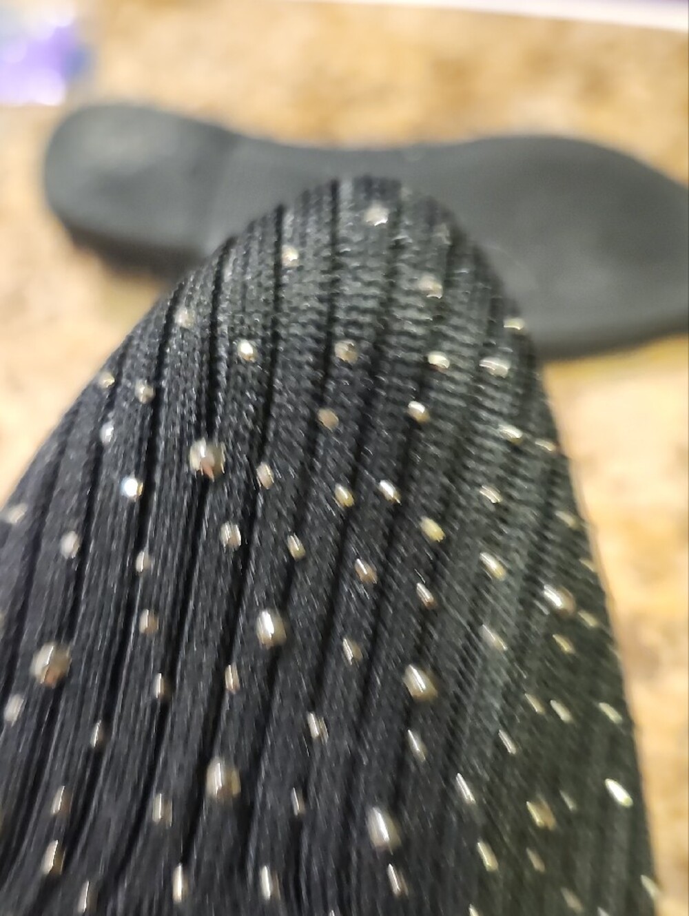 French Connection Black Knit Pointed Toe Flats with Sparkle - Picture 10 of 16
